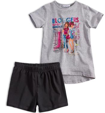 Dívčí tričko a šortky Mix´nMATCH BLOGGERS šedý melír Velikost: 116
