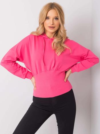 RŮŽOVÁ MIKINA ZÚŽENÁ V PASE RV-BL-6191.06P-PINK Velikost: M