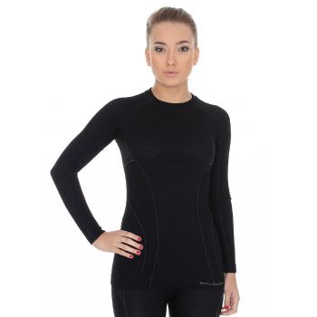 Dámské tričko Brubeck Active Wool s dlouhým rukávem  Black  M