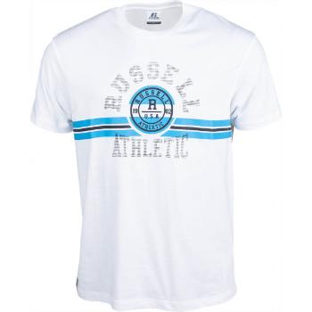 Russell Athletic COLLEGIATE STRIPE CREWNECK TEE SHIRT Pánské tričko, bílá, velikost S