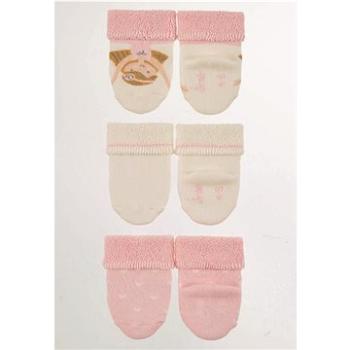 Sterntaler kojenecké, 3 páry, froté, manžetka, krémové, růžové, baletka, srdíčka 8302222 (HRAjkob1114nad)