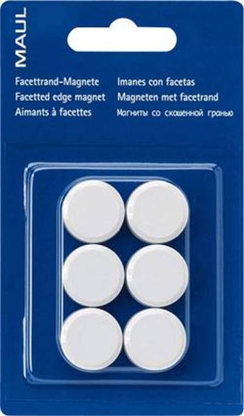 Maul MAULpro, 6176202 magnet, (Ø x v) 20 mm x 8 mm, kulatý, facetový okraj , bílá, 6 ks