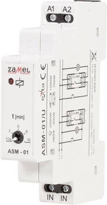 Schodišťový časový spínač montáž na lištu 12 V, 24 V, 230 V Zamel ASM-01/U