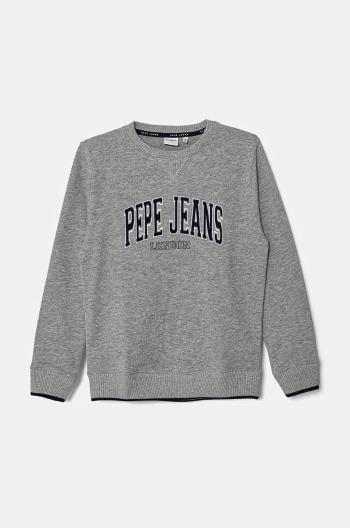 Dětská mikina Pepe Jeans BAIN CREW šedá barva, s potiskem, PB581623