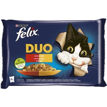 Felix Fantastic DUO kuře a ledvinky, hovězí a drůbeží, krůta a játra, jehněčí a telecí 4 x 85 g (7613039757932)