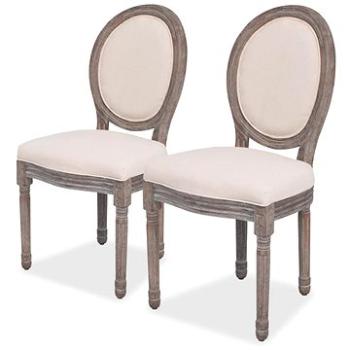 Jídelní židle 2 ks krémové textil (244087)