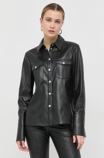 Košile BOSS dámská, černá barva, regular, s klasickým límcem
