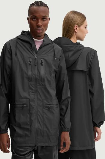 Bunda Rains Cargo Long Jacket W3 černá barva, přechodná, 12060-01