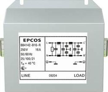 Odrušovací filtr Epcos B84142B16R, 2 vedení, 250 V/50/60 Hz, 250 V/AC, 16 A, 8 až 25 A