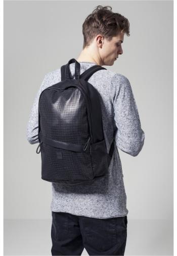Urban Classics Perforated Leather Imitation Backpack black - UNI