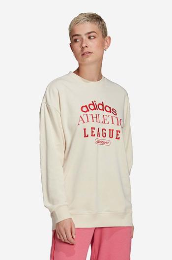 Mikina adidas Originals dámská, béžová barva, s potiskem, HL0048-cream