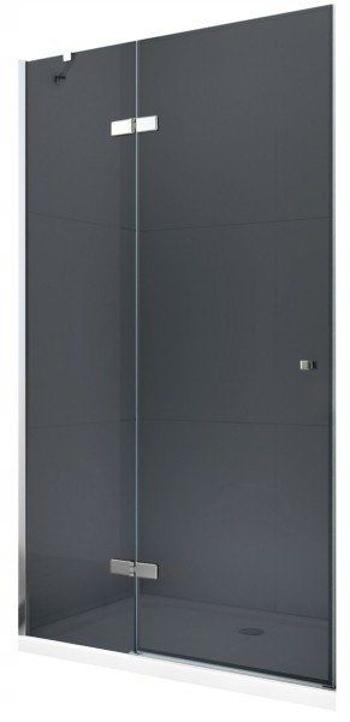 MEXEN Roma Sprchové dveře křídlové 70 cm, grafit, chrom se stěnovým profilem 854-070-000-01-40