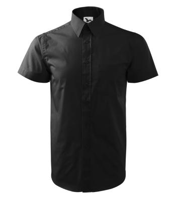 MALFINI Pánská košile s krátkým rukávem Chic - Černá | XXXL