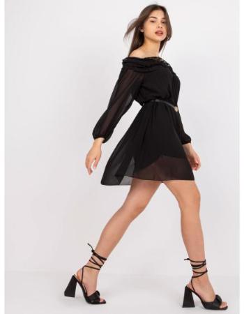 Dámské šaty s podšívkou mini AMELINE černé  