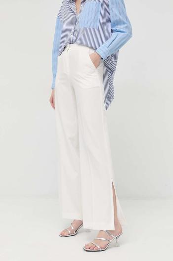 Kalhoty Silvian Heach dámské, bílá barva, široké, high waist
