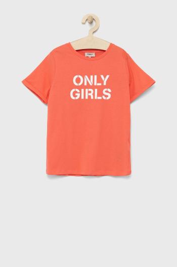 Dětské bavlněné tričko Kids Only oranžová barva