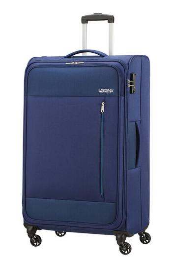 American Tourister Látkový cestovní kufr Heat Wave L 92 l - modrá