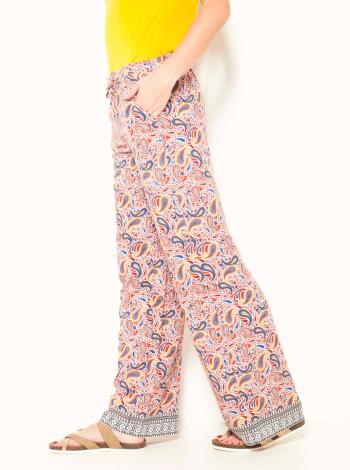 Růžové vzorované široké kalhoty CAMAIEU