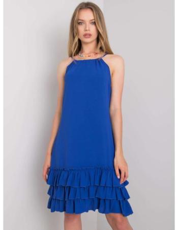 Dámské šaty s volánem Routh RUE PARIS kobaltově modré 