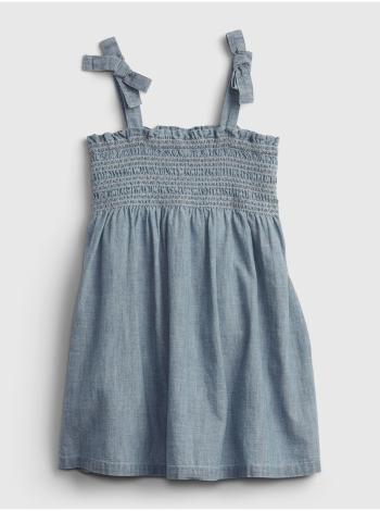 Modré holčičí dětské šaty tie smocked dress GAP