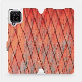 Flipové pouzdro na mobil Samsung Galaxy A12 - MK01S Oranžový vzor dřeva (5903516613731)
