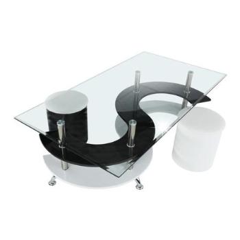 Kondela Konferenční stolek, bílá extra vysoký lesk HG / černá extra vysoký lesk HG, RUPERT