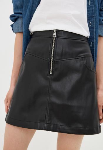 Calvin Klein Calvin Klein dámská koženková černá sukně FAUX LEATHER MINI SKIRT