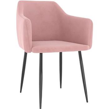 Jídelní židle 2 ks růžové samet (323129)