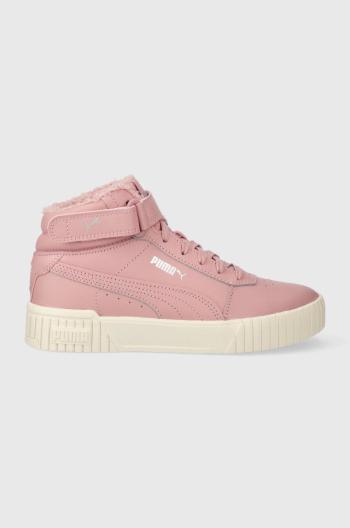 Dětské sneakers boty Puma Carina 2.0 Mid WTR Jr růžová barva