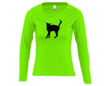 Dámské tričko dlouhý rukáv kulatý výstřih Kočka - Líza