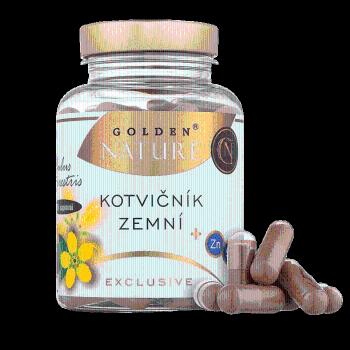 Golden Nature Exclusive Kotvičník zemní 90%+ Zinek + Selen 100 kapslí