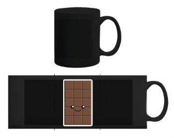 Černý hrnek Kawaii chocolate