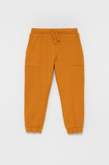 Dětské kalhoty United Colors of Benetton žlutá barva, hladké