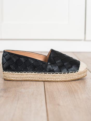 ČERNÉ ESPADRILKY SE VZOREM BL013B Velikost: 38