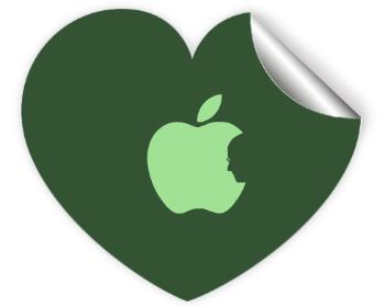Samolepky srdce - 5 kusů Apple Jobs