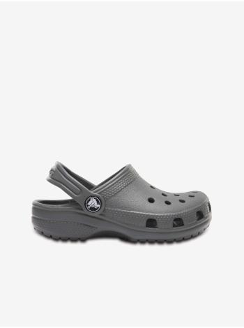 Šedé dětské pantofle Crocs