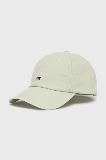 Čepice Tommy Hilfiger zelená barva, hladká