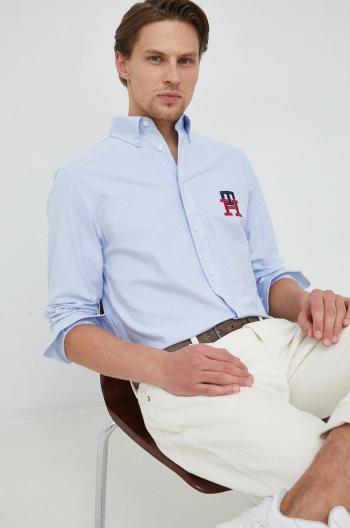 Bavlněné tričko Tommy Hilfiger regular, s límečkem button-down
