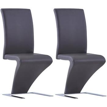 Jídelní židle s cik-cak designem 2 ks šedé umělá kůže (281668)