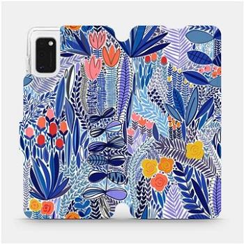 Flip pouzdro na mobil Samsung Galaxy A41 - MP03P Modrá květena (5903516763696)