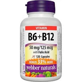 Webber Naturals B6 + B12 with Folic Acid 120 cps