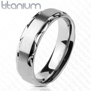 Spikes USA TT1045 Pánský snubní prsten titan - velikost 60 - TT1045-6-60