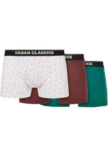 Urban Classics Organic Boxer Shorts 3-Pack scrpt clrfl+cherry+treegreen - 4XL