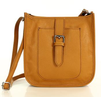 MARCO MAZZINI HOŘČICOVÁ CROSSBODY S KAPSIČKOU S PŘEZKOU (L240D) Velikost: ONE SIZE