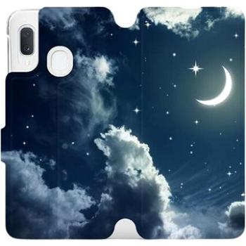 Flipové pouzdro na mobil Samsung Galaxy A20e - V145P Noční obloha s měsícem (5903226907854)