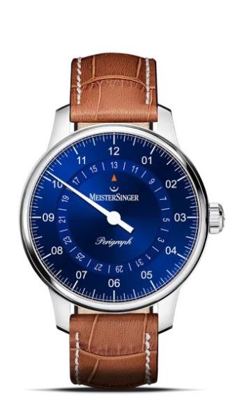 MeisterSinger Perigraph 38mm BM1108 - Kožený řemínek z hovězí kůže barvy cognac