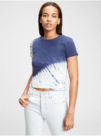 Modré dámské tričko graphic shrunken t-shirt GAP