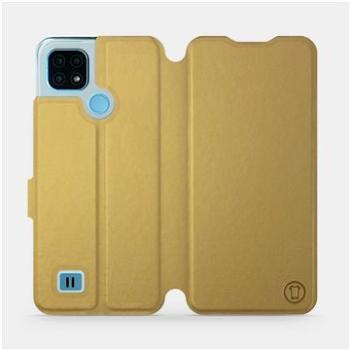 Flip pouzdro na mobil Realme C21 v provedení  Gold&Orange s oranžovým vnitřkem (5903516747108)