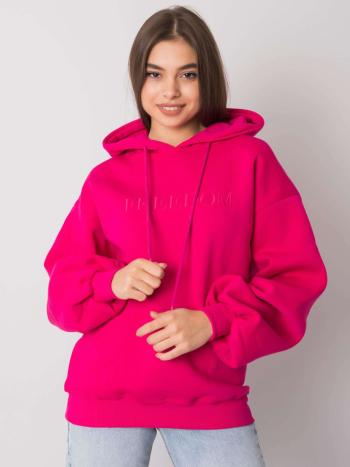 RŮŽOVÁ DÁMSKÁ MIKINA S NÁPISEM FREEDOM RV-BL-7006.18-FUCHSIA Velikost: S/M