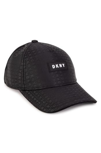 Dětska čepice Dkny černá barva, s aplikací